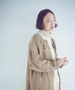 ビスコースリネンフラワー刺繍ワンピース
